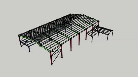 Estrutura de aço da casa pré-fabricada, galpão de armazenamento, oficina, construção de aço